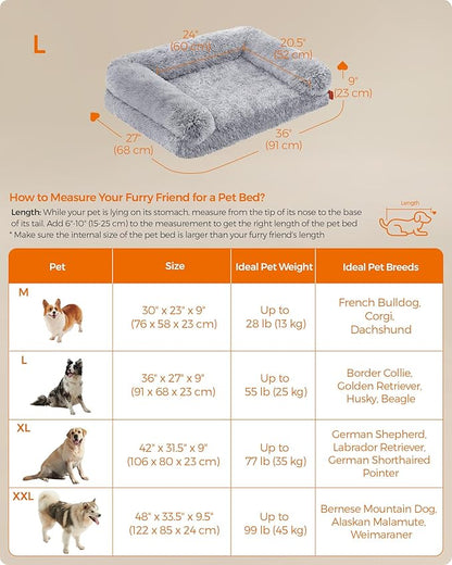 Feandrea Dog Bed 36 x 27 x 9 Inches, UPGW232G01