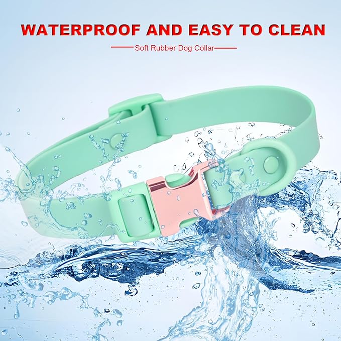 Waterproof Dog Collar with Safety Metal Buckle