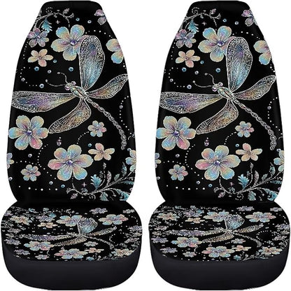 Dragonfly Flower Car Seat Covers Washable Seat Protector for Women Men Air Mesh Cloth Automotive Vehicle Seat Covers Car Accessories for Cars Interior for Cars