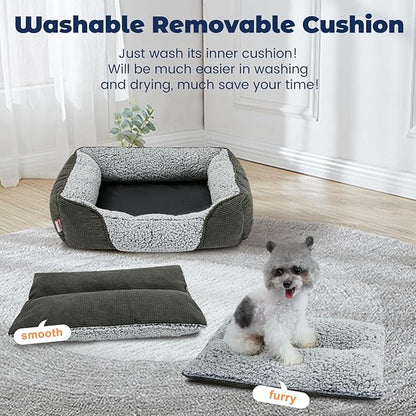 Miguel Washable Dog Bed with Removable Cushion for Medium Small Dogs 30 Inch