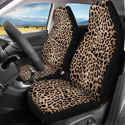 CLOHOMIN 2 Pieces Classical Leopard Print Car Seat