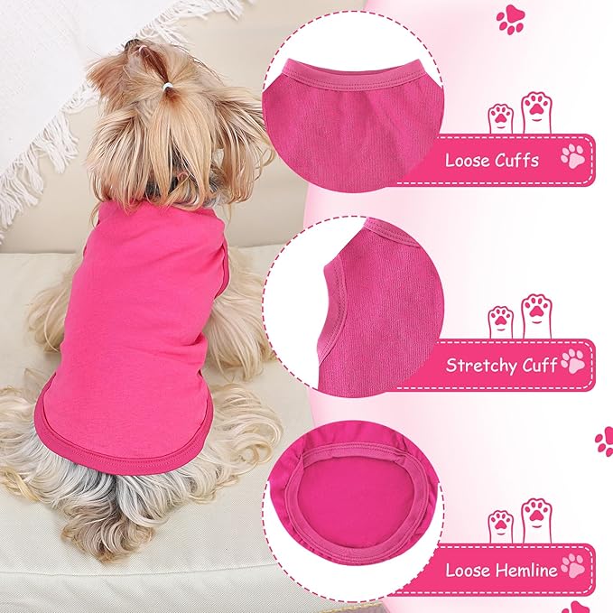 Dog Shirt Vest Clothes for Small Dogs Boy Girl Summer Solid Stretchy Puppy T-Shirts Soft Cool Breathable Lightweight Dog Sweatshirt Pet Cat Outfit