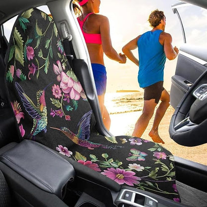 Yewattles Floral Hummingbird Waterproof Bucket Car Seat Protector