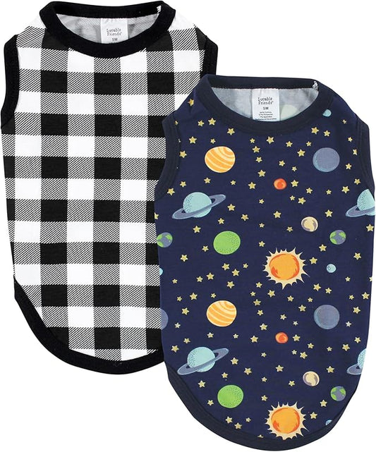 Luvable Friends Dog Pet Dog and Cats Cotton T-Shirts 2pk