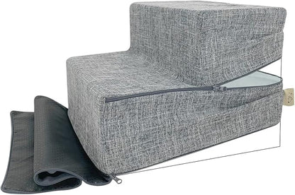 Best Pet Supplies Foldable Pet Stairs Cover for Foam Dog Ramps 2-Step