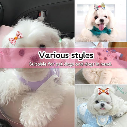 Puppy Small Dogs Hair Barrettes Bows with Rhinestone Tiny Birthda,30 Pairs