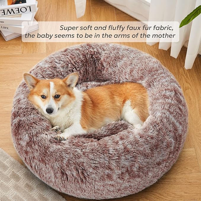Calming Donut Dog Beds for Medium Size Dog and Large Size Dog 30")