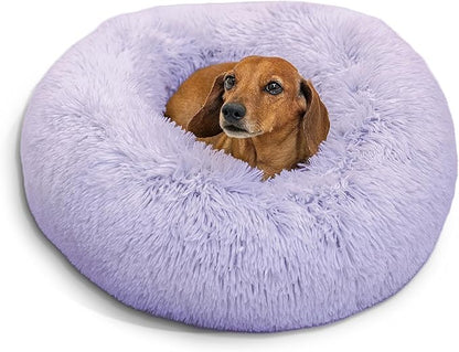 Best Friends by Sheri The Original Calming Donut Cat and Dog Bed in Shag Fur Lavender 23"