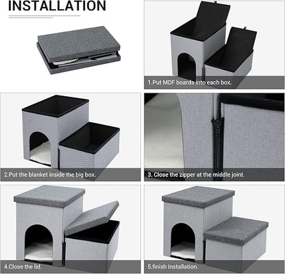 Heeyoo Dog Stairs for Small Dogs 2-Step Pet