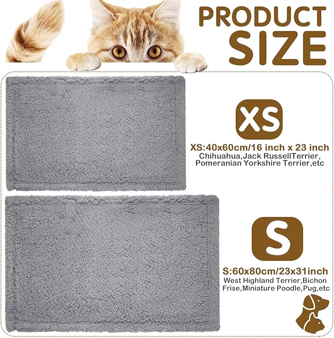 Newwiee 6 Pcs Blankets for Dogs Washable Gray/Beige/Khaki(31 x 24 Inch)