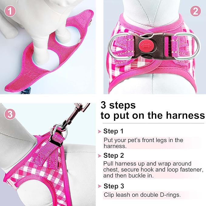 Dog Harness Step-in Breathable Puppy Cat Dog Vest Harnesses for Small Medium Dogs