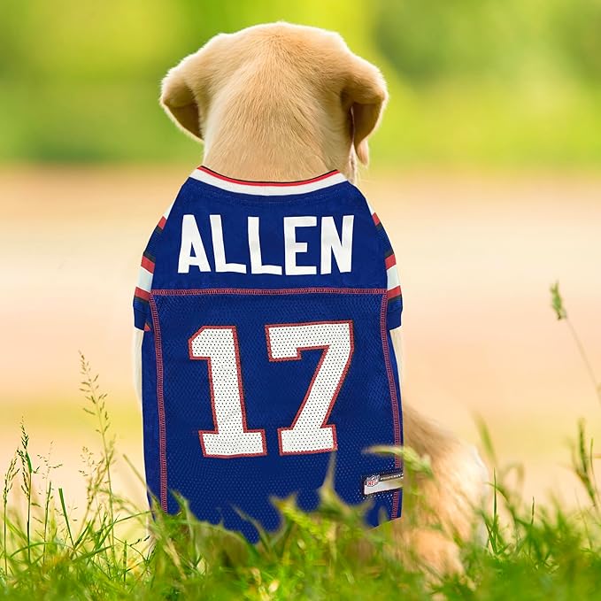 NFLPA Josh Allen PET Jersey, NFL Dog Shirt, Size XX-Large, Buffalo Bills Mesh Jersey for Dogs