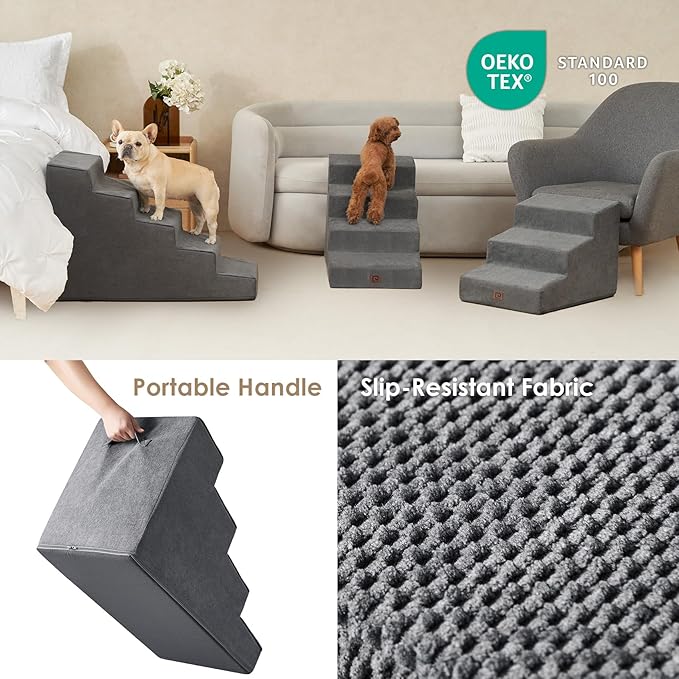 EHEYCIGA Dog Stairs for Small Dog 15.7”H 3-Step Slope