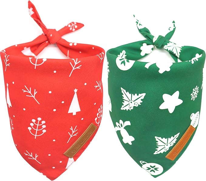 Realeaf Christmas Dog Bandanas 2 Pack