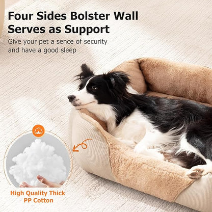 MIXJOY Dog Beds for Medium Dogs Washable (30x24in, Beige)