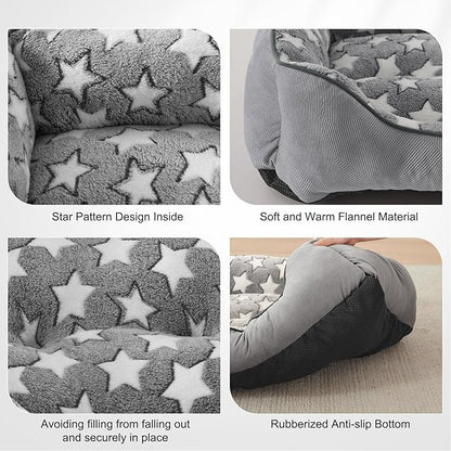 SIWA MARY Dog Bed for Medium Large Size Dogs L(30"x24"x9") Gray