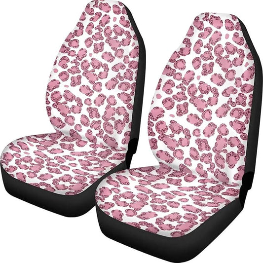 UNICEU Cute Leopard Print Car Seat Covers Seats 2 PCS