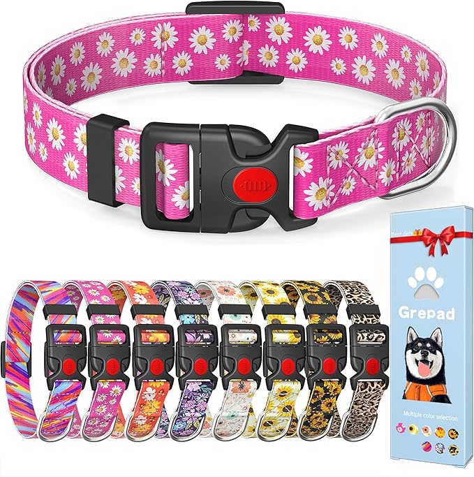 Cute Floral Dog Collar for Small Medium Large Dogs