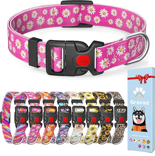 Cute Floral Dog Collar for Small Medium Large Dogs