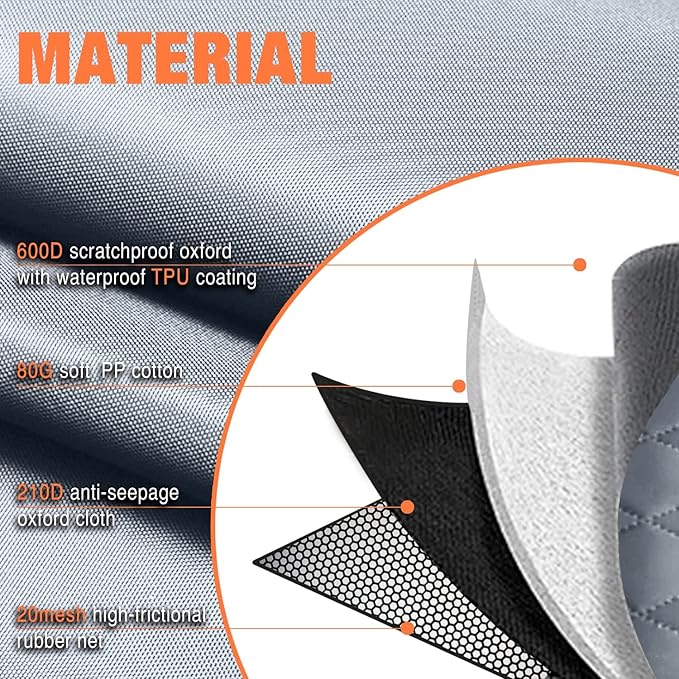 IVY&LANE Dog Car Seat Cover for Back Seat 100% Waterproof 600D Scratch (Grey,53"×48")