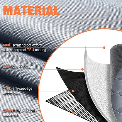 IVY&LANE Dog Car Seat Cover for Back Seat 100% Waterproof 600D Scratch (Grey,53"×48")