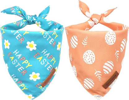 Realeaf Happy Easter Dog Bandanas 2 Pack
