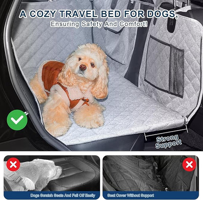 Dog Car Seat Cover/Backseat Cover for Dogs in Car with Strong Hard Bottom