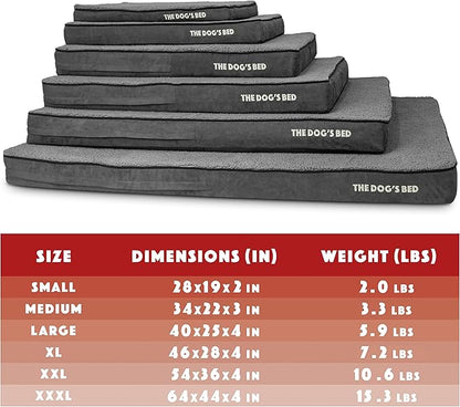 The Dog’s Bed Orthopedic Memory Foam Dog Bed 2XL Grey 54x36x4, Pain