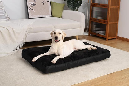 Dog Crate Bed Waterproof Deluxe Plush Dog Beds with Removable Washable Cover Anti-Slip Bottom Pet Sleeping Mattress for Large 41 x 27 inch,