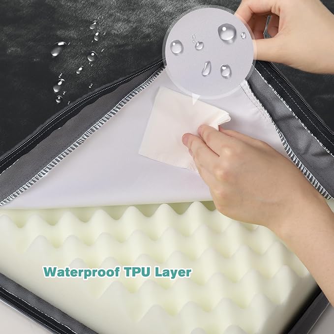 Vonabem Waterproof Dog Beds Large Medium Sized Dogs 35 inch, 35"x22", Gray