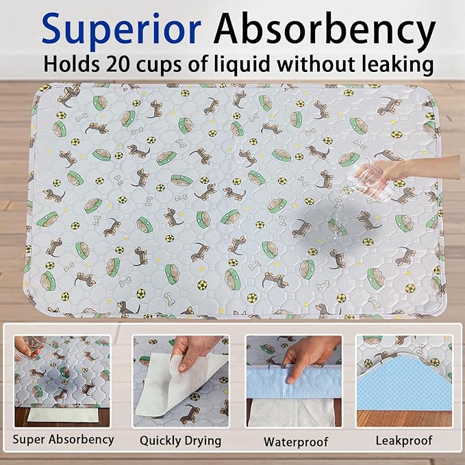 Washable Pee Pads for Dogs 2Pack 41''x41''