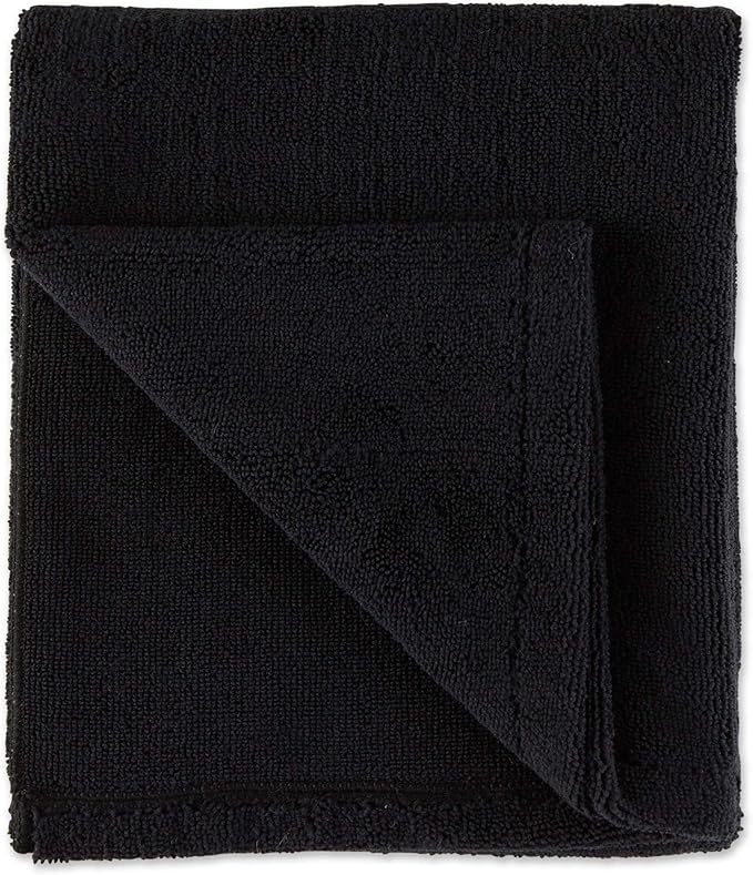 Bone Dry Pet Grooming Towel Collection Absorbent Microfiber X-Large, 41x23.5", Embroidered Black