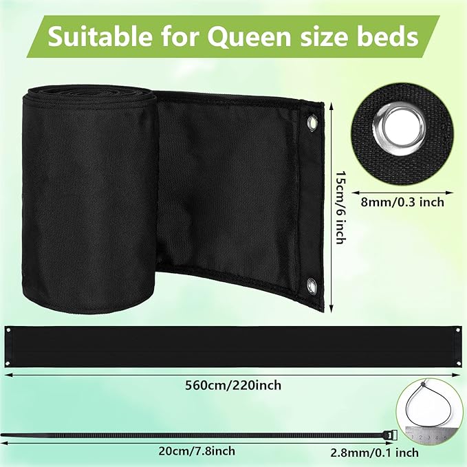 Under Bed Blocker for Pets with Black Zip Ties, Toy Blocker for Under Bed Blocker Under Bed Barrier for Dogs Cats Pets Puppy Toy Furniture Bed Bottom, Black, 220 x 6 Inch