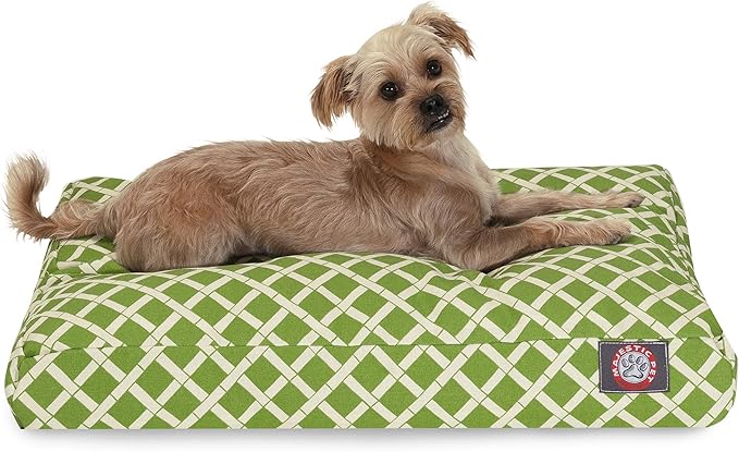 Sage Bamboo Small Rectangle Indoor Outdoor Pet Dog Bed With Removable Washable Cover By Majestic Pet Products