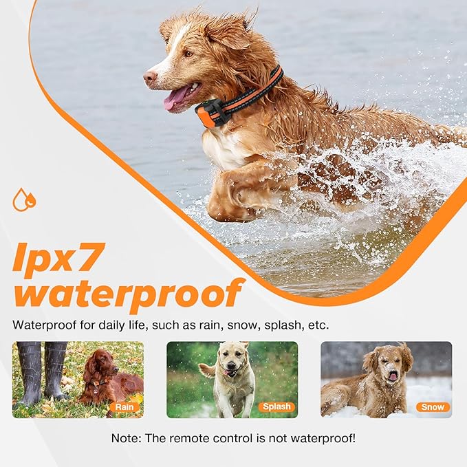 Dog Training Collar with Remote 1000FT Electric 3 Modes, Lock,IPX7 Waterproof