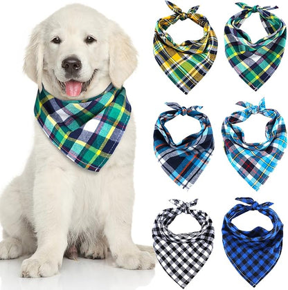 Christmas Dog Bandanas 6 Pieces Style,16.1 Inch)