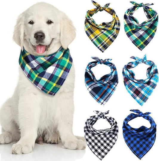 Christmas Dog Bandanas 6 Pieces Style,16.1 Inch)