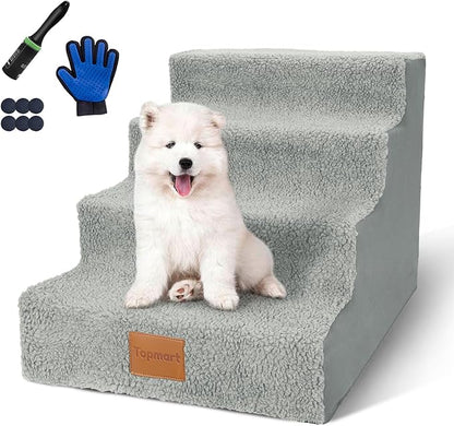 Topmart Dog Stairs for Small Dogs 4-Step,16”H, Pet