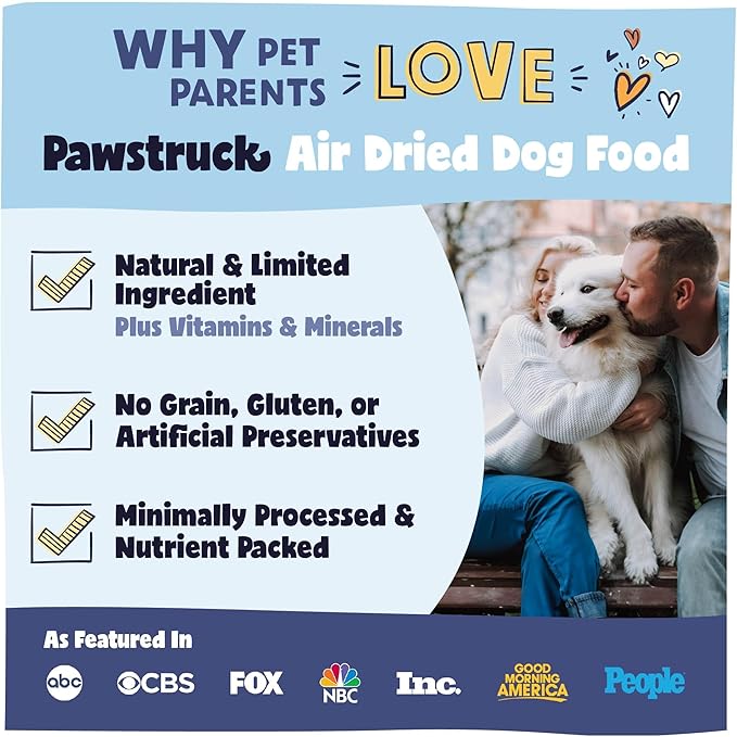 Pawstruck All Natural Air Dried Dog Food w/Real Chicken - Grain Free, Made in USA, Non-GMO & Vet Recommended - High Protein Limited Ingredient Wholesome Full-Feed - for All Breeds & Ages - 2lb Bag