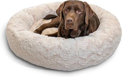Best Friends by Sheri The Original Calming Donut Cat and Dog Bed in Lux Fur Oyster 36"