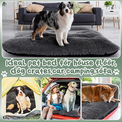 Suzile 2 Pcs Dog Cat Beds Dog Crate Beds with Machine Washable Anti-Slip Thick Puppy Beds Plush Pet Crate Pads Ultra Soft Dog Beds for Large Dog Pet Beds Medium Small Dogs