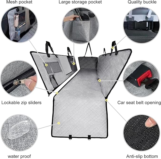 Car Seat Covers for Dogs 100% Waterproof 900D Detachable