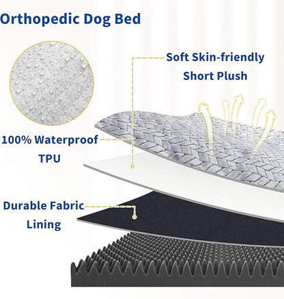 Dog Crate Bed Waterproof Dog Beds with Removable Washable Cover