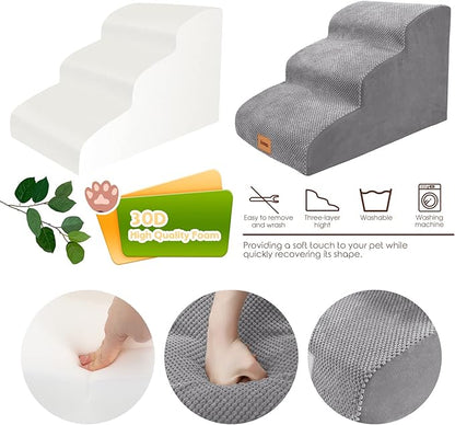 Foam Dog Stairs/Steps 3 Tiers 15.7" H