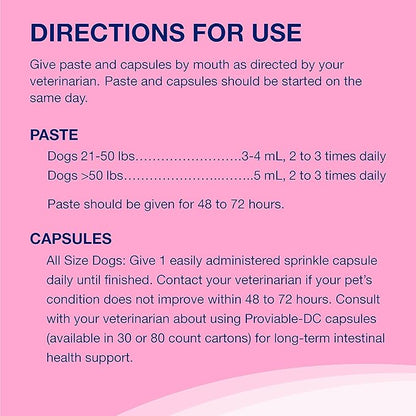 Proviable Digestive Health Supplement Kit with Multi-Strain Probiotics and Prebiotics for Medium to Large Dogs 7 Strains 30 mL 10 Capsules