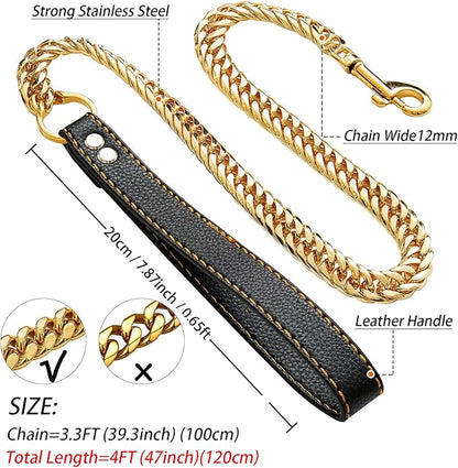 Heavy Duty Dog Leash 3FT/4FT/5FT Metal 4FT)