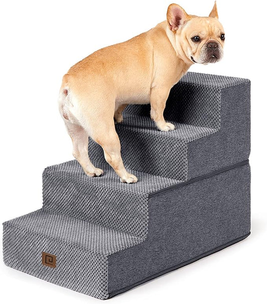 EHEYCIGA Dog Stairs for Bed 18”H 4-Step Dog