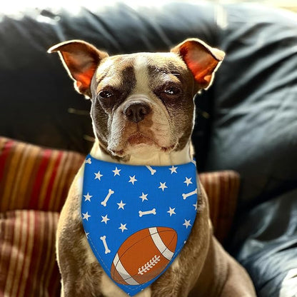 Football Dog Bandana Boy Girl Pets Bibs Scarf Triangle Adjustable Handkerchief
