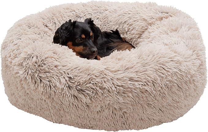 Furhaven 30" Round Calming Donut Dog Bed for Medium/Small Dogs 45 lbs