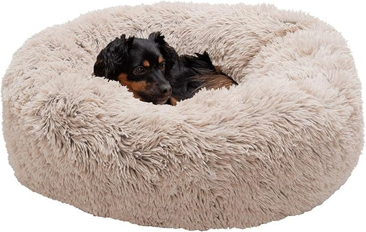 Furhaven 30" Round Calming Donut Dog Bed for Medium/Small Dogs 45 lbs